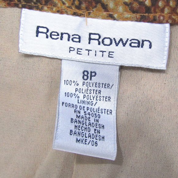 Rena Rowan Orange Brown Chiffon Skirt Size 8P - Picture 5 of 5